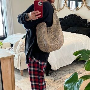 HOBO the original leather snakeskin print bag.
